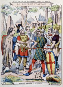 Jefe galo prestando juramento, principios del siglo XX (grabado)