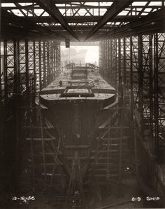 Grúa de pórtico en funcionamiento sobre el carguero "Northbank" en el astillero de William Doxford & Sons, Sunderland de Unbekannter Künstler