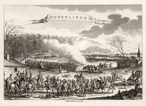 General Jean Victor Marie Moreau liderando al Ejército Revolucionario Francés a la victoria en la Batalla de Hohenlinden sobre los austriacos y bávaros de Unbekannt