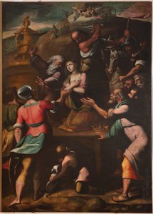 Génova, Duomo (Catedral de San Lorenzo), interior, Baptisterio (antes Iglesia de San Juan el Viejo): "Martirio de Santa Catalina", de Cesare y Alessandro Semino de Unbekannter Künstler