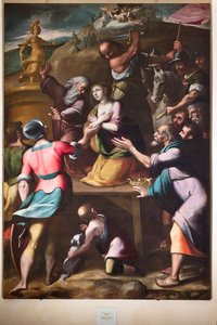 Génova, Duomo (Catedral de San Lorenzo), interior, Baptisterio (antes Iglesia de San Juan el Viejo): "Martirio de Santa Catalina", de Cesare y Alessandro Semino de Unbekannter Künstler
