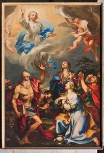 Génova, Duomo (Catedral de San Lorenzo), interior, la nave sur, muro sur: "La Ascensión con San Jerónimo, la Magdalena y los santos" (hacia 1694)