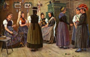 Mujeres alemanas en la rueca