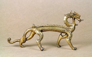 Dragón marino de bronce dorado, período de las seis dinastías de Unbekannt