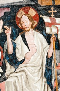 Fresco gótico; Resurrección; 5. Claustro; Catedral; Brixen; Tirol del Sur; Italia; Europa