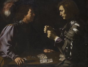Grammatica - Los jugadores (óleo sobre lienzo) de Unbekannter Künstler