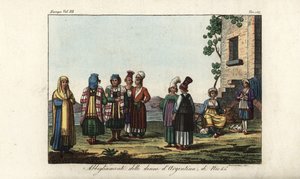 Traje femenino griego e italiano de Unbekannt