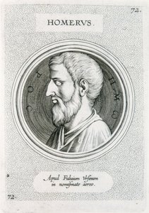 HOMERO (siglo IX a.C.). Escritor griego (grabado) de Unbekannter Künstler