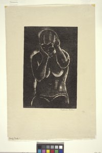Medio desnudo (xilografía) de Unbekannter Künstler