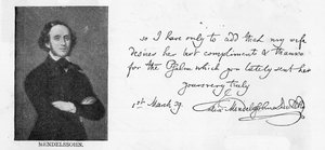 Escritura y firma de Mendelssohn