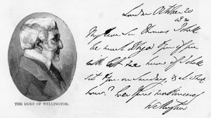 Escritura y firma de Arthur Wellesley de Unbekannt