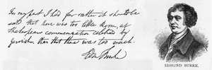 Escritura y firma de Edmund Burke