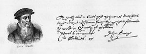Caligrafía y firma de John Knox de una carta escrita desde Dieppe a William Cecil para solicitar permiso para visitar Inglaterra de Unbekannt