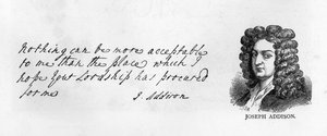 Escritura y firma de Joseph Addison de Unbekannt