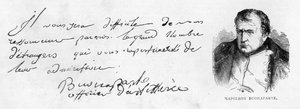 Escritura y firma de Napoleón I durante el período temprano de su carrera como oficial de artillería de Unbekannt