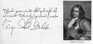 Caligrafía y firma de Robert Blake