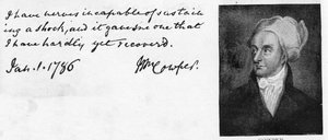 Escritura y firma de William Cowper