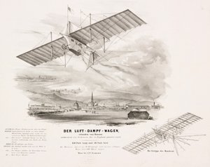 El carruaje aéreo de vapor de Henson, c 1842 de Unbekannt