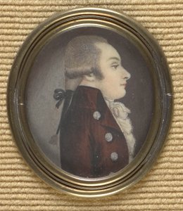 Caballero de perfil (¿Wolfgang Amadeus Mozart?) de Unbekannter Künstler