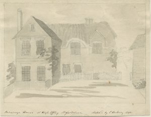 High Offley - Parsonage: dibujo a lápiz y lavado, 1790 de Unbekannt