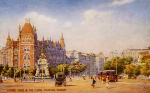 Hornby Road y la Fuente Floral, Bombay de Unbekannter Künstler