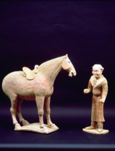 Caballo y un Sirviente, Chino, dinastía Tang (618-906) de Unbekannt