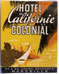 Hotel de California, Marsella, c.1930 (ilustración) de Unbekannter Künstler