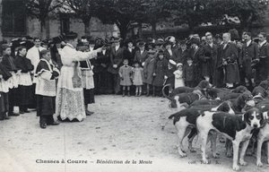 Caza: bendición de la jauría de perros - Postal finales del siglo XIX-principios del XX de Unbekannt