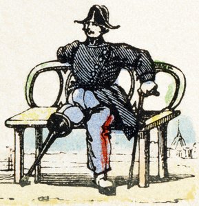 I - Inválido - Alfabeto - entretenimiento infantil - Imagen epinal, serie popular c.1890 (ilustración)