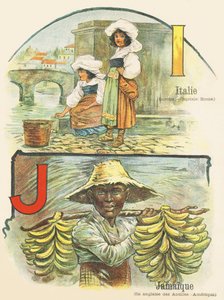 I J: Italia, Jamaica - ABC de los dos mundos. Emile Guerin, editor, París, hacia 1900. de Unbekannt