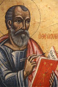 Icono en el museo bizantino de Pedoulas: San Juan teólogo (siglo XVII) de Unbekannt