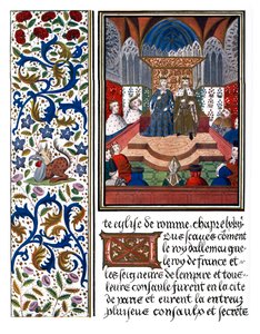 Página iluminada de Wenceslao y Carlos VI de Unbekannter Künstler