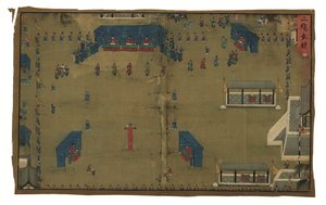 Edictos imperiales sobre el general Qi Mian, dinastía Ming (tinta y color sobre seda) de Unbekannter Künstler