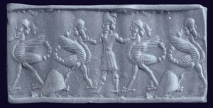 Impresión de un sello cilíndrico neo-babilónico, c.750-600 a.C.