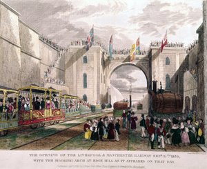 Inauguración de la línea de ferrocarril Liverpool Manchester de Unbekannt