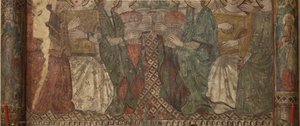 Interior. Cruce norte. Altar (Altar de las pinturas murales). Original de la capilla principal. Pinturas murales (fresco?). (detalle). Finales del siglo XIV