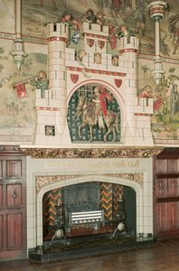 Interior, detalle de una chimenea, Castillo de Cardiff, Gales, c.1875 (foto)