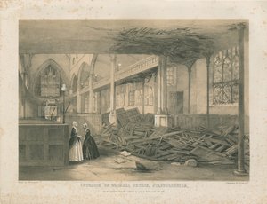 Interior de la iglesia de Walsall - litografía tintada, [octubre 1847] de Unbekannt