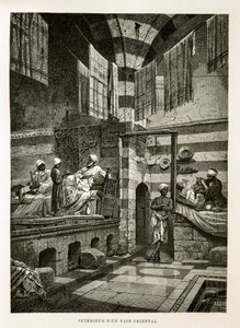 Vista interna de un baño oriental (Ilustración del Atlas de Egipto)