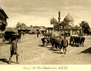 Iraq - Vista de la calle Nueva de Bagdad desde la puerta norte