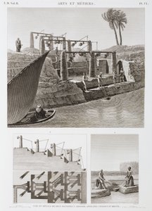 Dos sistemas de irrigación, Egipto, c. 1798 de Unbekannt