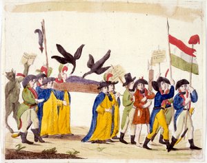 Ilustración italiana que representa la revolución francesa 1795 de Unbekannter Künstler
