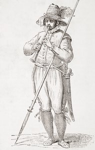 Campesino italiano tocando la dulzaina, Después de una obra del siglo XVI de Cesare Vecellio, de 