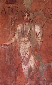 Italia: Sitio arqueológico de Pompeya al pie del Vesubio: fresco mural de William M. Timlin