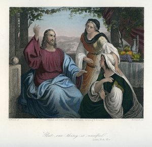Jesús en casa de María y Marta - Biblia, Nuevo Testamento de Unbekannter Künstler