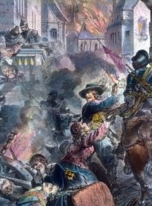 Johann Tserclaes luchando en la ciudad de Magdeburgo