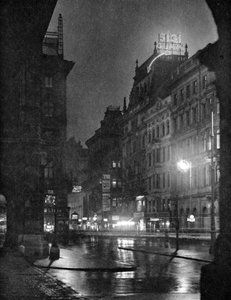 Kärntnerstraße de noche, Viena de Unbekannter Künstler