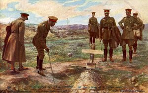 El Rey Jorge V visitando la tumba de un soldado