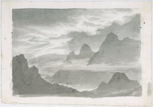 Capas de estratos que cubren las laderas de las montañas, c 1803-1811 de Unbekannter Künstler