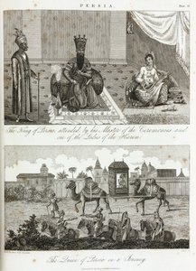 El rey y la reina de Persia, hacia 1810-1829